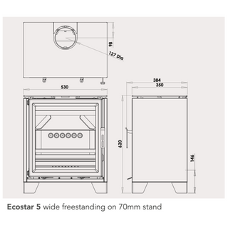 Fireline Ecostar 5 Wide 5kW Freestanding Stove