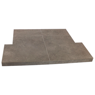 Eco Concrete Grigio Tiled T-Shaped Hearth - M.A.C. Metalcraft