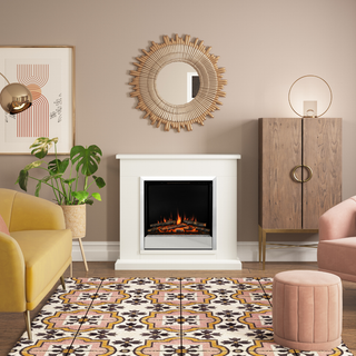 Elsham 40" Flat-To-Wall Electric Fire and Fireplace Suite - Flare