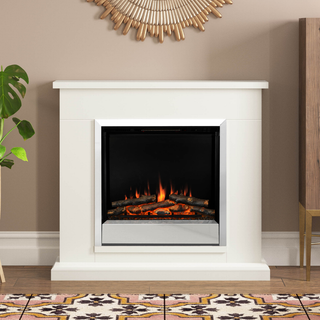 Elsham 40" Flat-To-Wall Electric Fire and Fireplace Suite - Flare