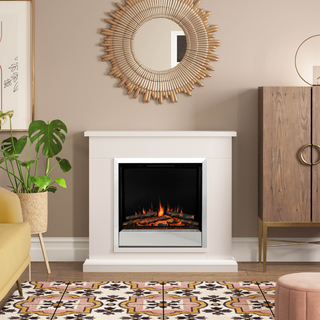 Elsham 40" Flat-To-Wall Electric Fire and Fireplace Suite - Flare
