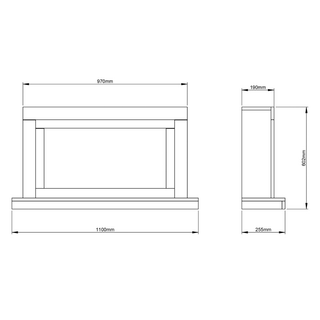 Elyce 43" Wall Mounted Electric Fire - Flare