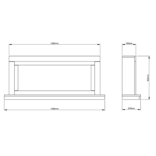 Elyce Grande 55" Wall Mounted Electric Fire - Flare