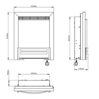 Ember MK2 16" Hearth Inset Electric Fire - Flare