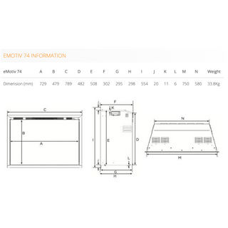 Gazco eMotiv 74 Inset Hole-In-The-Wall Electric Fire