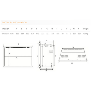 Gazco eMotiv 84 Inset Hole-In-The-Wall Electric Fire