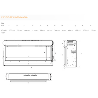 eStudio 105R Media Wall Electric Fire - Gazco