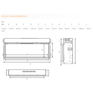 eStudio 165R Media Wall Electric Fire - Gazco