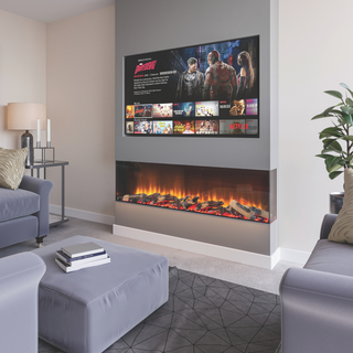Solution eTronic Slimline 3-Sided Media Wall Electric Fire