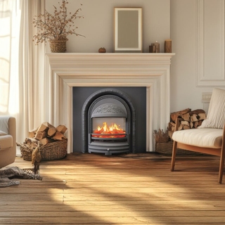 Ashbourne Integra Cast Iron Arch Back Panel Electric Fire - Ilektro