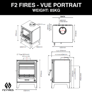 Vue Portrait 5kW Multifuel Stove - F2