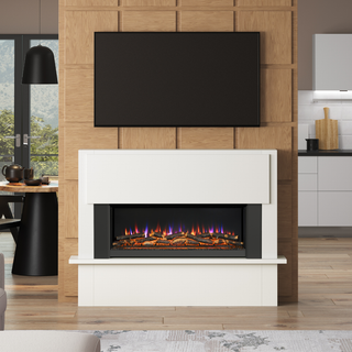 Fairview Flat-To-Wall Electric Fire and Fireplace Suite - Flare