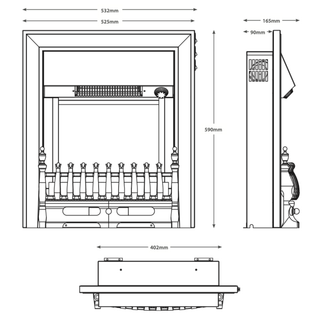 Fazer 16" Hearth Inset Electric Fire - Flare