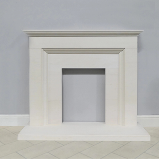Abingdon Portuguese Limestone Complete Fireplace Suite - FDC