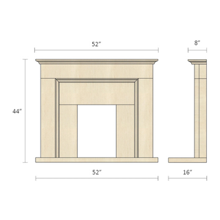 Abingdon 52" New Forest 650SQ Wall Inset Portuguese Limestone Electric Fireplace Suite - FDC