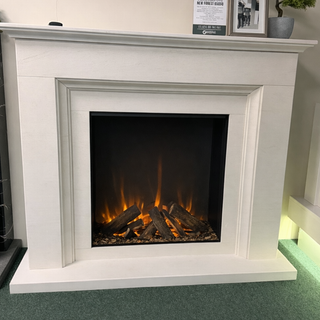 Abingdon 52" New Forest 650SQ Flat-To-Wall Portuguese Limestone Electric Fireplace Suite - FDC
