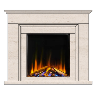 Abingdon 52" New Forest 650SQ Flat-To-Wall Portuguese Limestone Electric Fireplace Suite - FDC