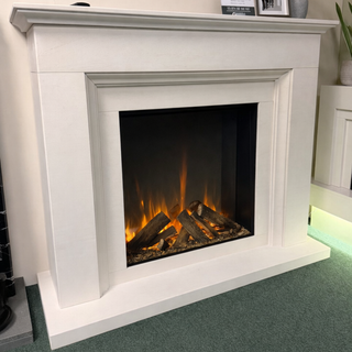 Abingdon 52" New Forest 650SQ Flat-To-Wall Portuguese Limestone Electric Fireplace Suite - FDC