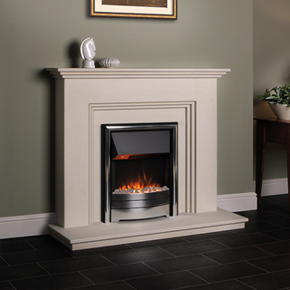 Compton 44" Portuguese Limestone Complete Fireplace Suite - FDC