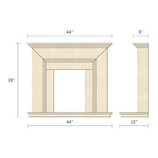 Compton 44" Portuguese Limestone Complete Fireplace Suite - FDC