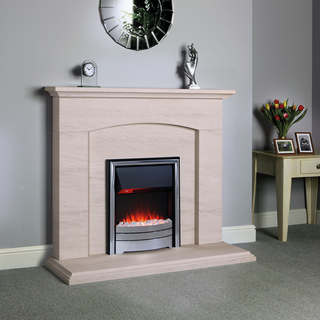 Exford 48" Portuguese Limestone Complete Fireplace Suite - FDC