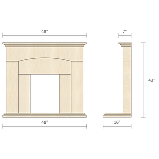 Exford 48" Portuguese Limestone Complete Fireplace Suite - FDC