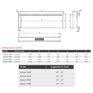 FireFX Atmos Built-In Media Wall Electric Fire