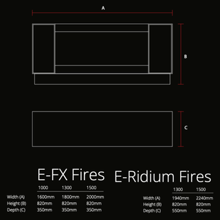 Arcadia (E-FX, E-Ridium) Electric Fire and Fireplace Suite - Flamerite