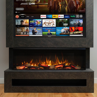 Hollis (E-FX, E-Ridium) Pre-Built Media Wall Fire and Fireplace Suite - Flamerite
