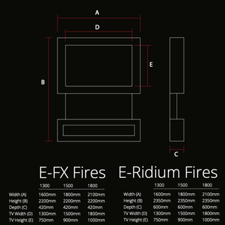 Hollis (E-FX, E-Ridium) Pre-Built Media Wall Fire and Fireplace Suite - Flamerite