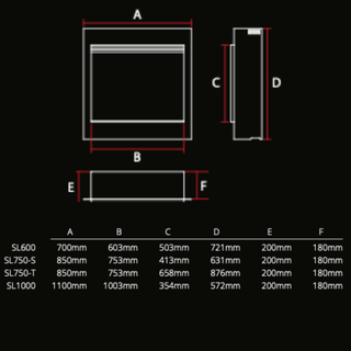 SL750-T Slimline E-FX Wall Inset Electric Fire - Flamerite