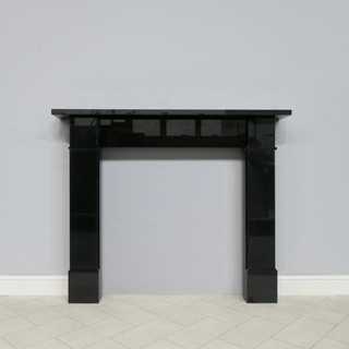 Flat Victorian 54" Black Granite Marble Fireplace Mantel - FDC
