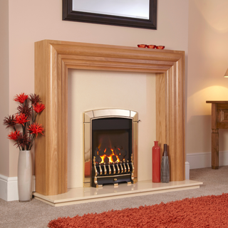Caress Glass Fronted HE 16" Hearth Inset Coal Effect Gas Fire - Flavel