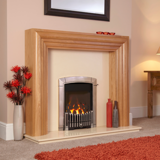 Caress Glass Fronted HE 16" Hearth Inset Coal Effect Gas Fire - Flavel