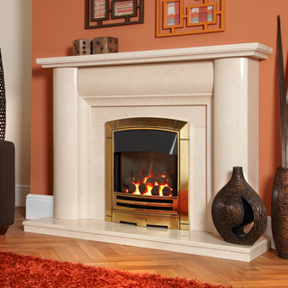 Decadence Glass Fronted HE 16" Hearth Inset Coal Gas Fire - Flavel