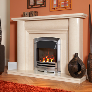 Decadence Glass Fronted HE 16" Hearth Inset Coal Gas Fire - Flavel