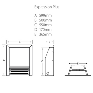 Expression Plus Open Fronted 16" Hearth Inset Coal Effect Gas Fire - Flavel