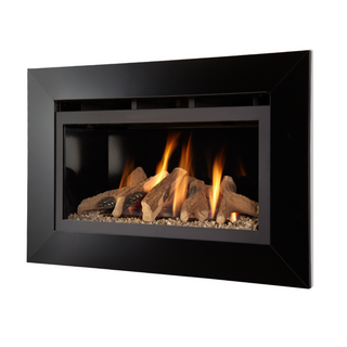 Jazz HE Glass Fronted Wall Inset Log Effect Gas Fire - Flavel