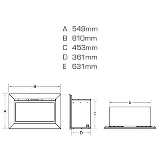 Jazz HE Glass Fronted Wall Inset Log Effect Gas Fire - Flavel