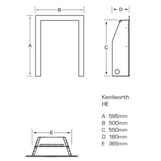 Kenilworth Glass Fronted HE 16" Hearth Inset Coal Gas Fire - Flavel