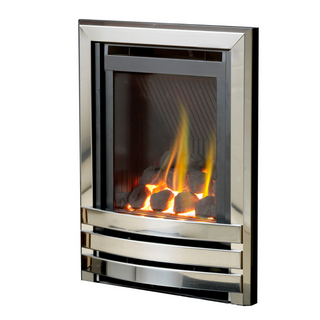 Linear Glass Fronted HE 16" Hearth Inset Coal Gas Fire - Flavel