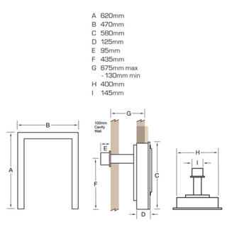 Orchestra Balanced Flue Slimline HE Hearth Inset Gas Fire - Flavel