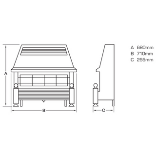 Regent L.F.E. Outset Hearth Mounted Gas Fire - Flavel