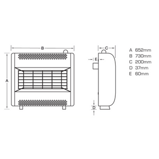 Renaissance Outset Hearth or Wall Mounted Gas Fire - Flavel