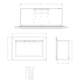 Rocco HE Glass Fronted Wall Inset Log Effect Gas Fire - Flavel