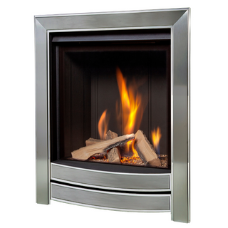 Romance Glass Fronted HE 16" Hearth Inset Log Effect Gas Fire - Flavel