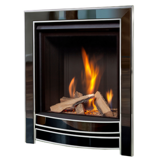 Romance Glass Fronted HE 16" Hearth Inset Log Effect Gas Fire - Flavel