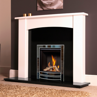 Romance Glass Fronted HE 16" Hearth Inset Log Effect Gas Fire - Flavel