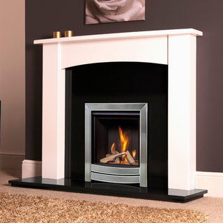 Romance Glass Fronted HE 16" Hearth Inset Log Effect Gas Fire - Flavel