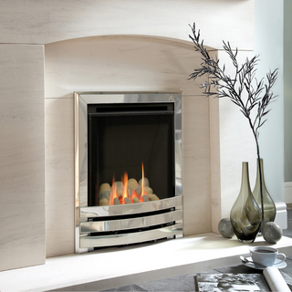 Windsor Contemporary Glass Fronted HE 16" Hearth Inset Gas Fire - Flavel